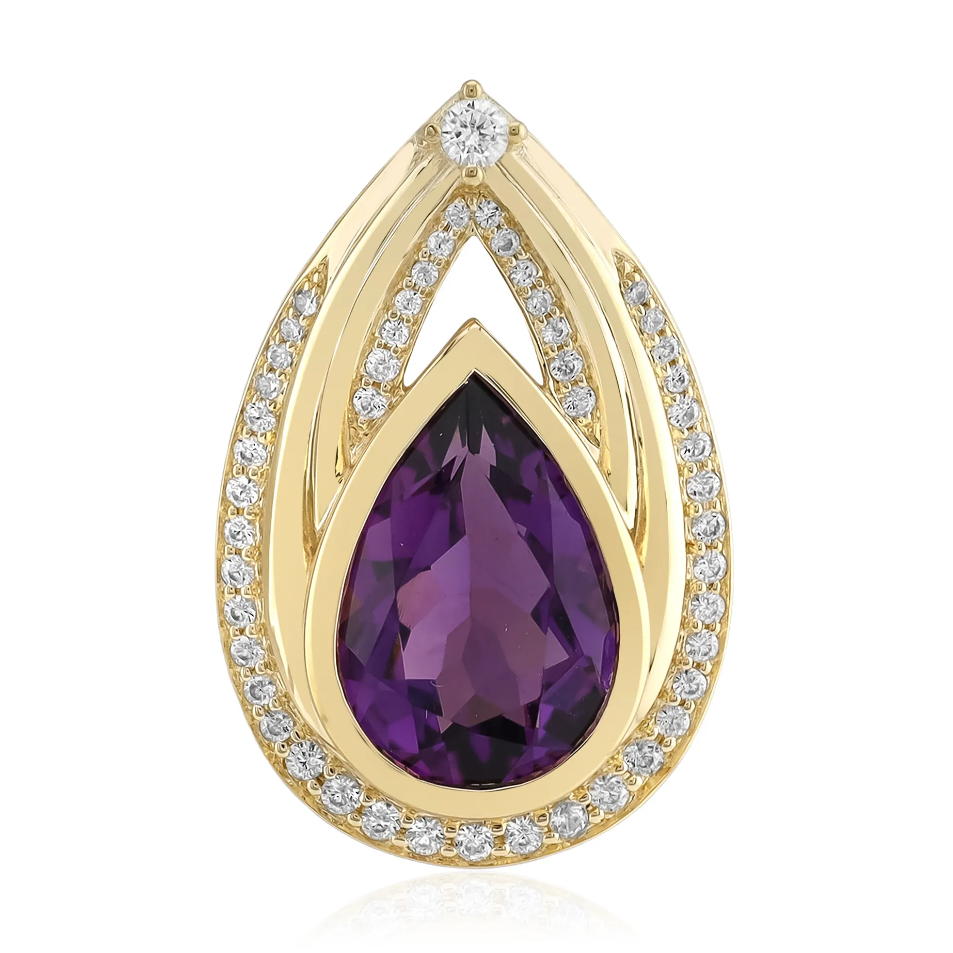 AAA-Amethyst-Goldanhänger