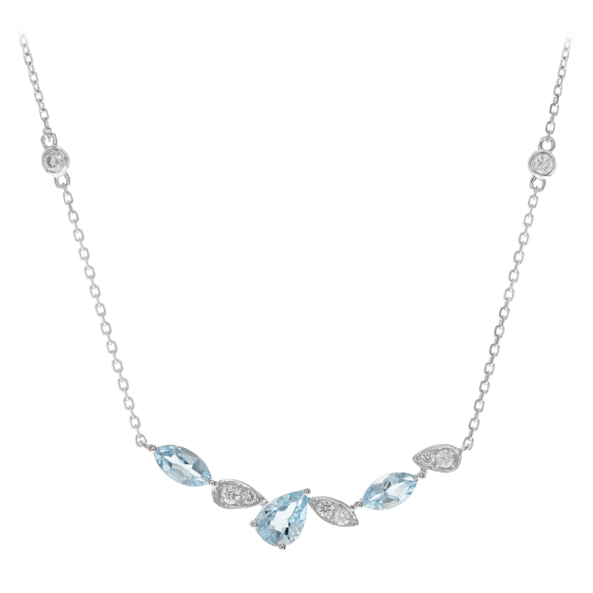 AAA-Brasilianischer Aquamarin-Goldcollier