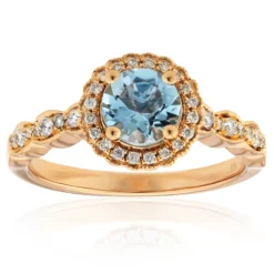 AAA-Brasilianischer Aquamarin-Goldring