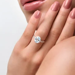 AAA-Brasilianischer Aquamarin-Goldring