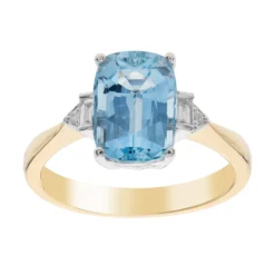 AAA-Brasilianischer Aquamarin-Goldring