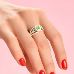 AAA-Kenianischer Tsavorit-Goldring