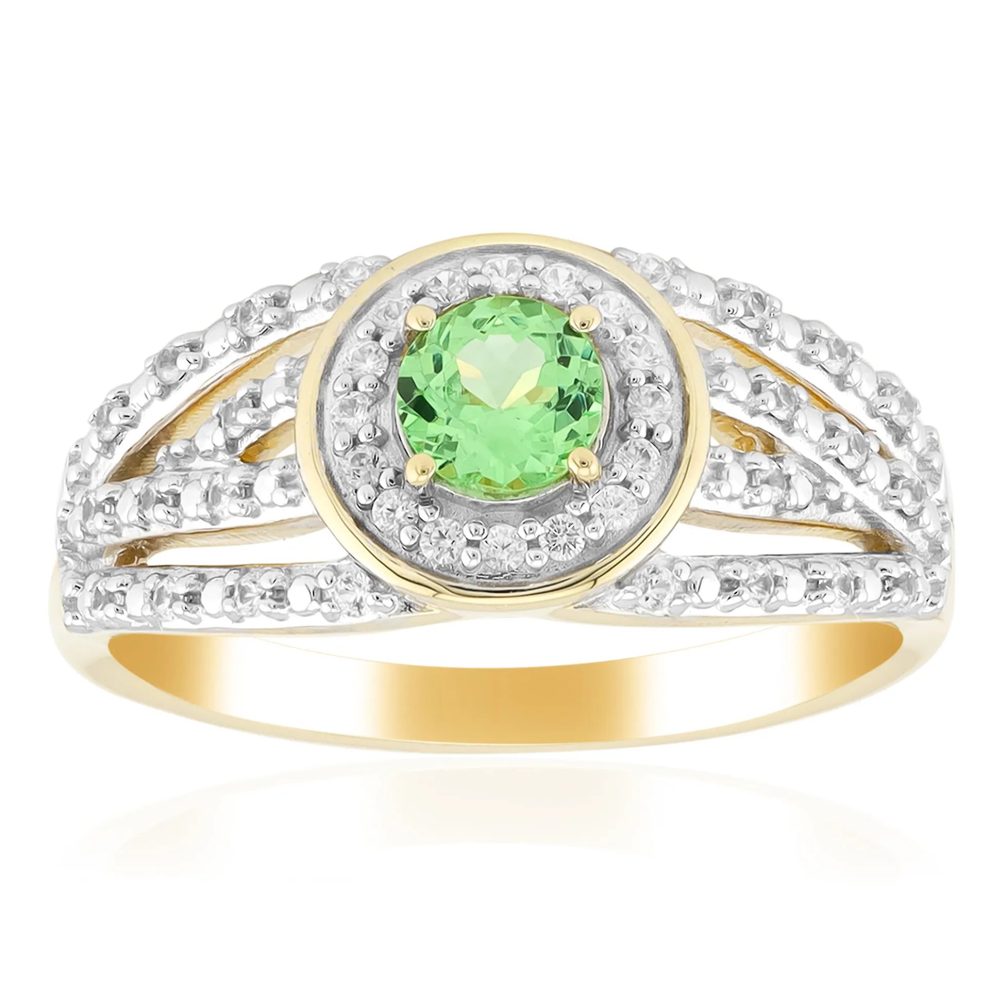 AAA-Kenianischer Tsavorit-Goldring