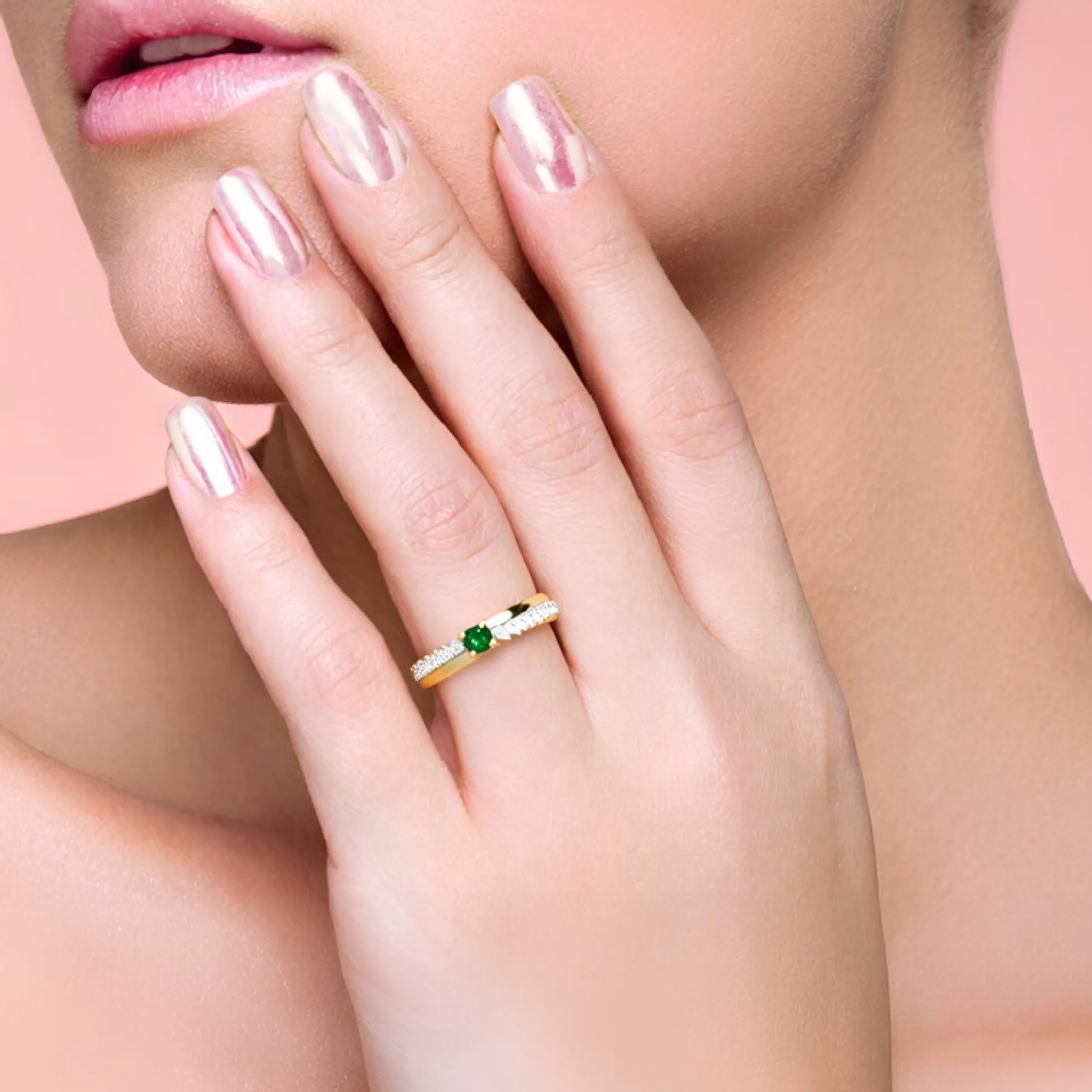 AAA-Kenianischer Tsavorit-Goldring