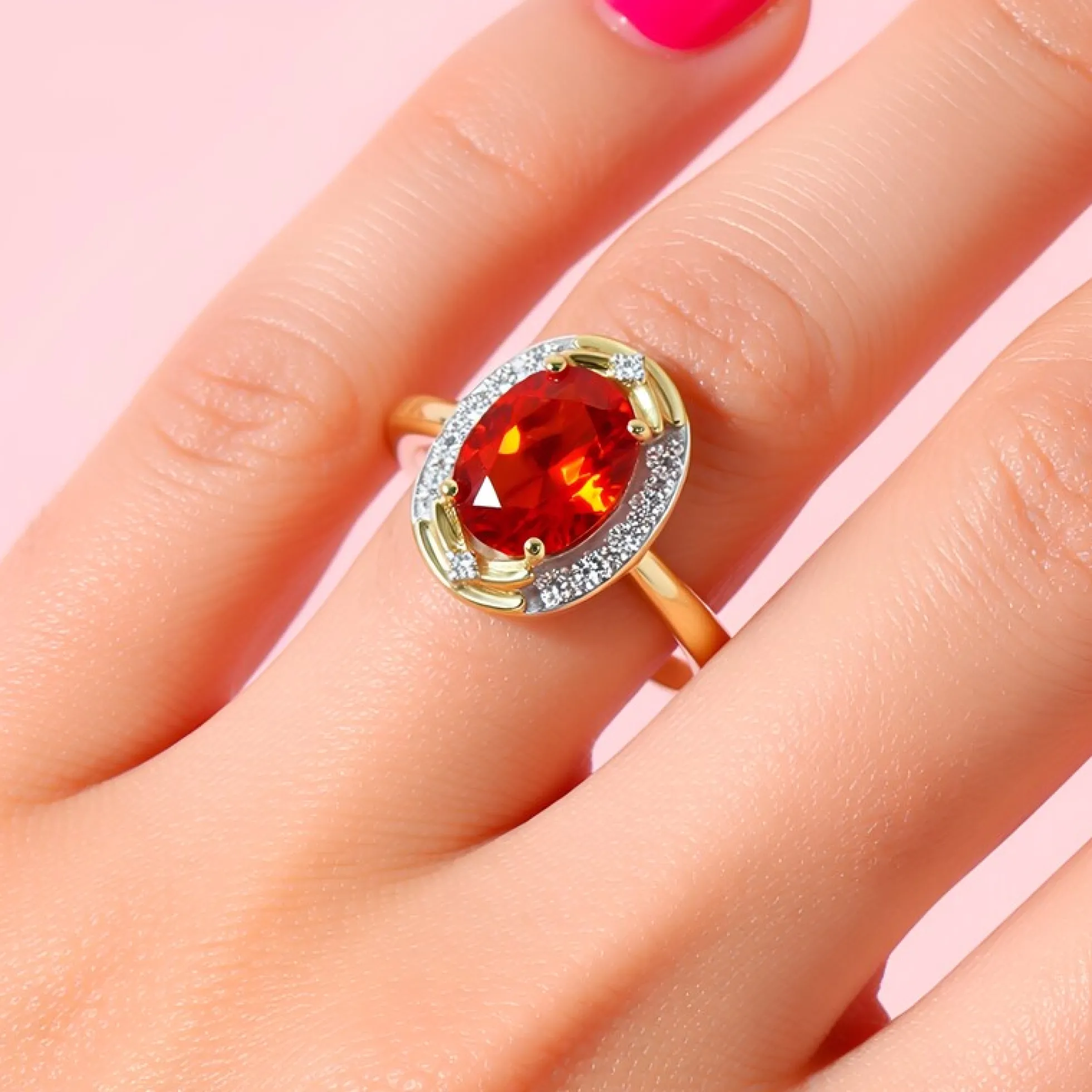 AAA-Mexikanischer Feueropal-Goldring