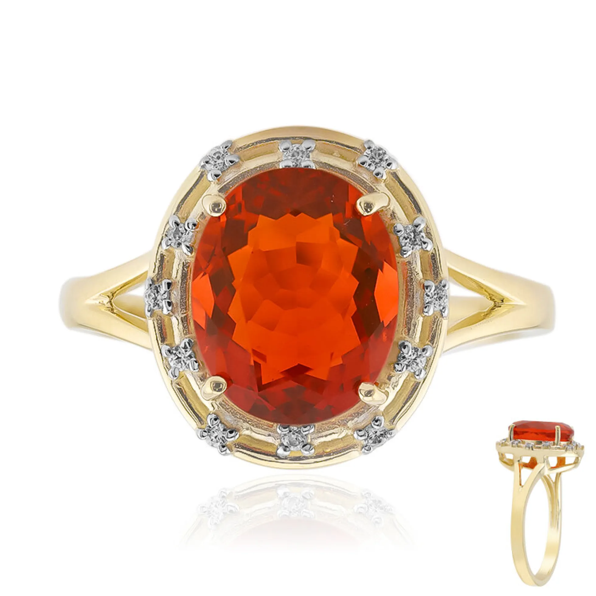 AAA-Mexikanischer Feueropal-Goldring