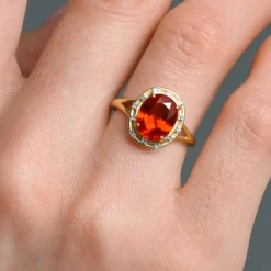 AAA-Mexikanischer Feueropal-Goldring