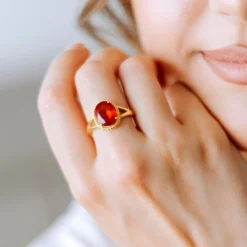 AAA-Mexikanischer Feueropal-Goldring