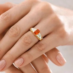 AAA-Mexikanischer Feueropal-Goldring