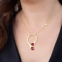 AAA-Mosambik-Rubin-Goldhalskette