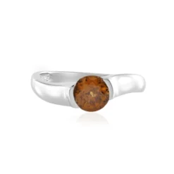Abendroter Zirkon-Goldring