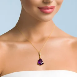 Amethyst-Goldhalskette