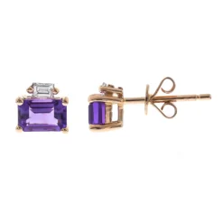 Amethyst-Goldohrringe