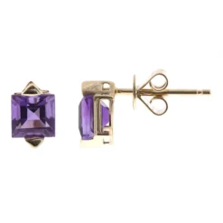 Amethyst-Goldohrringe