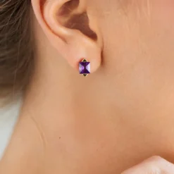 Amethyst-Goldohrringe