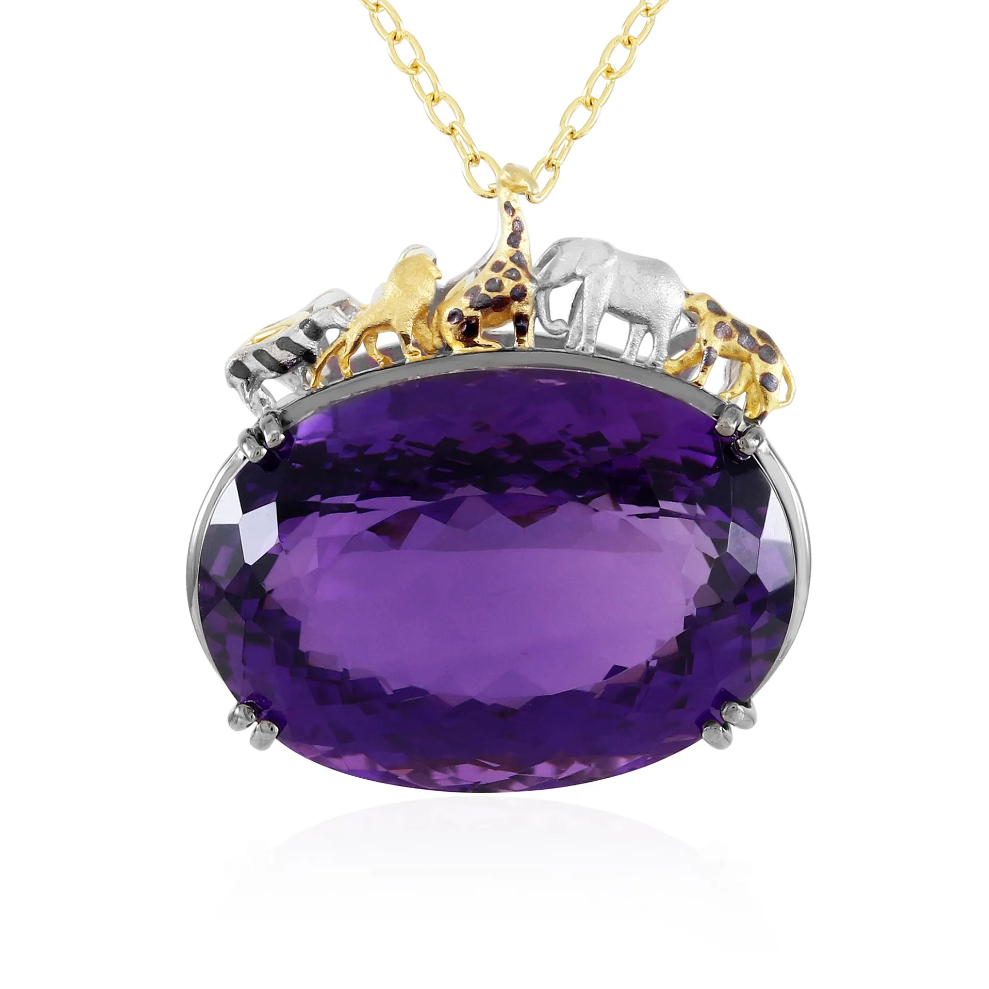 Amethyst-Silberhalskette