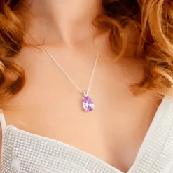 Amethyst-Silberhalskette