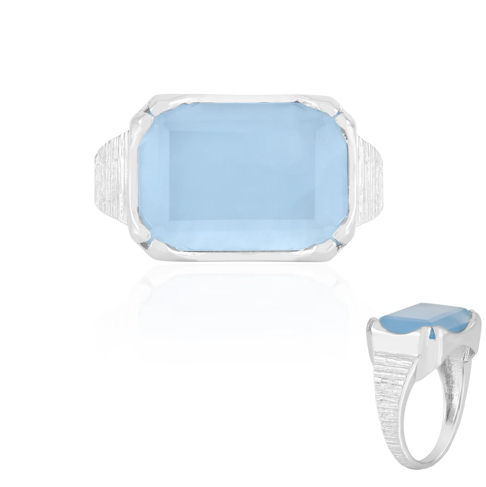 Aqua-Chalzedon-Silberring
