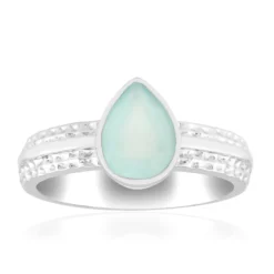 Aqua-Chalzedon-Silberring