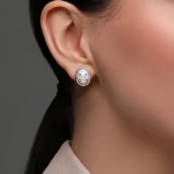 Australischer Opal-Silberohrringe
