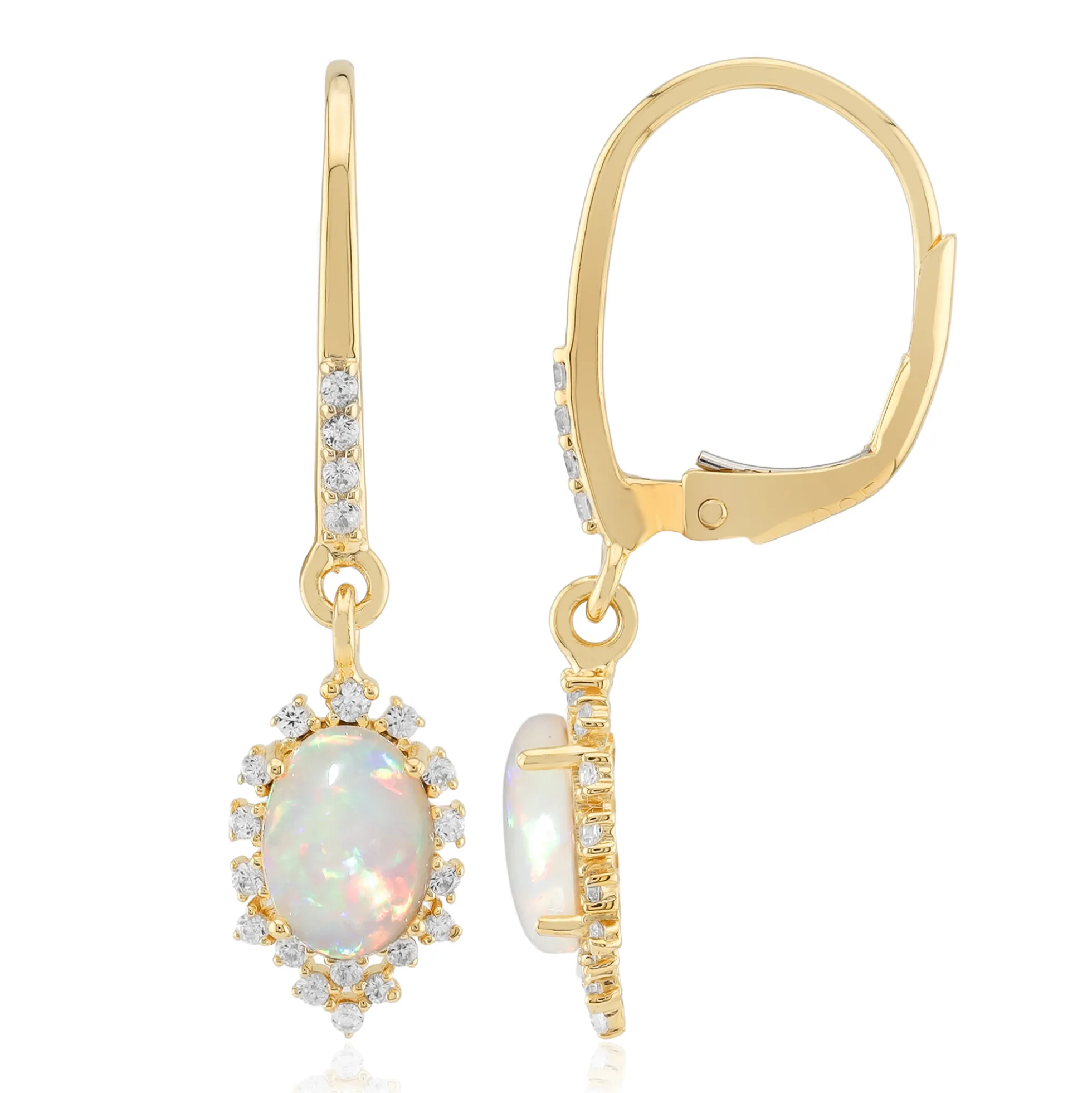 Australischer Opal-Silberohrringe