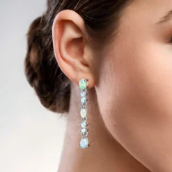 Australischer Opal-Silberohrringe