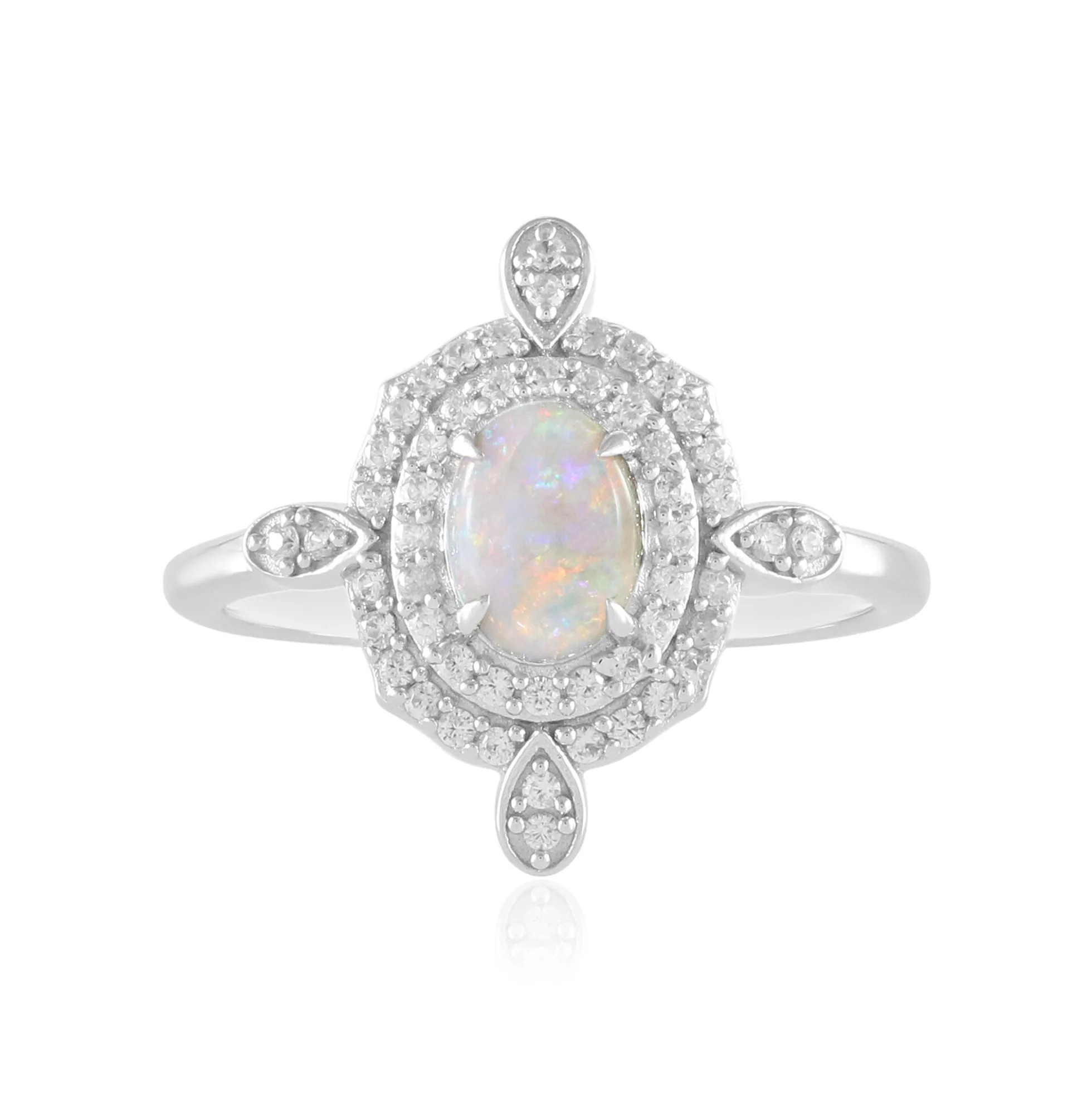Australischer Opal-Silberring