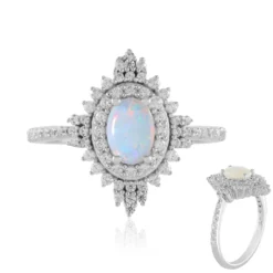 Australischer Opal-Silberring