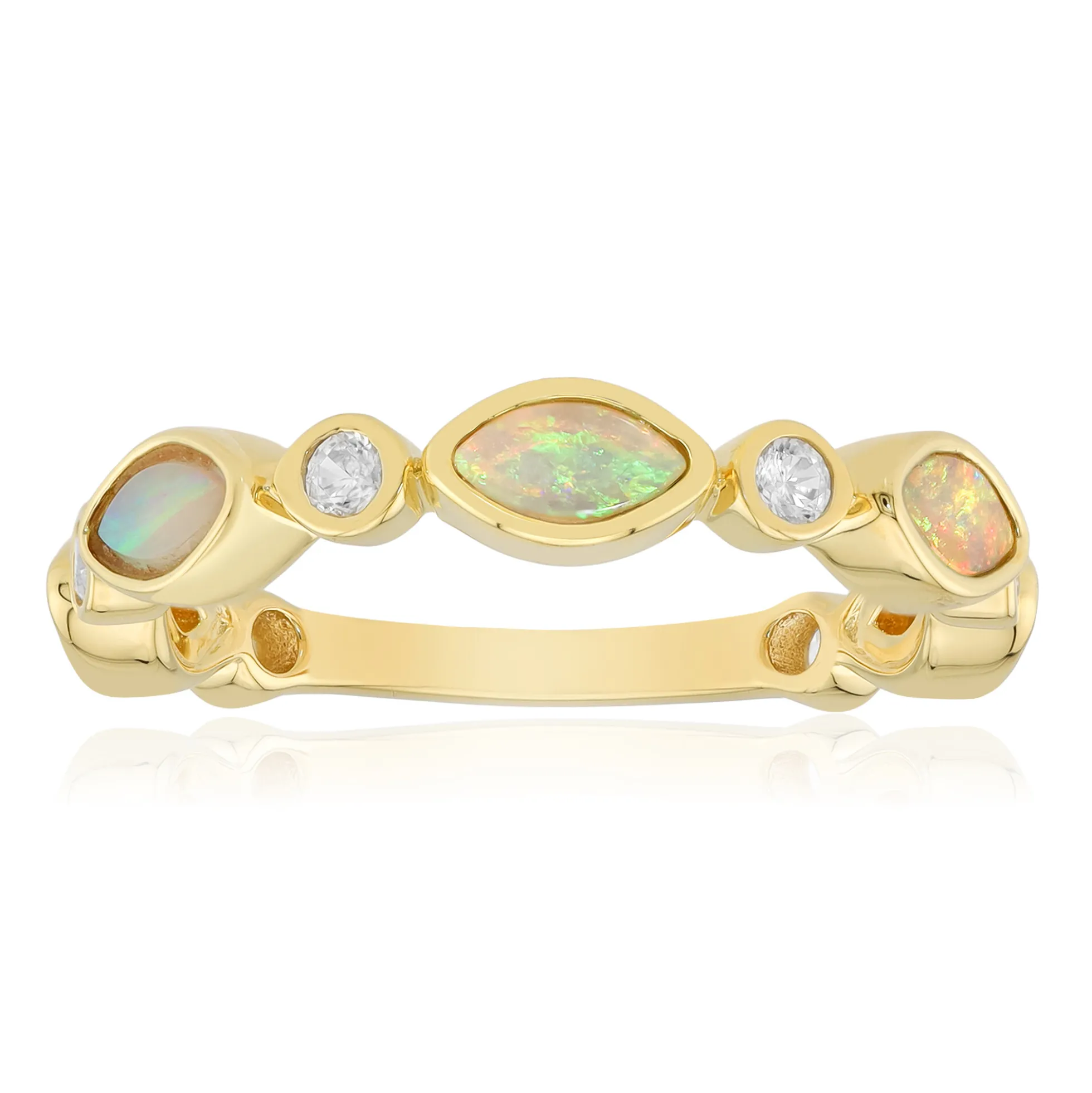 Australischer Opal-Silberring