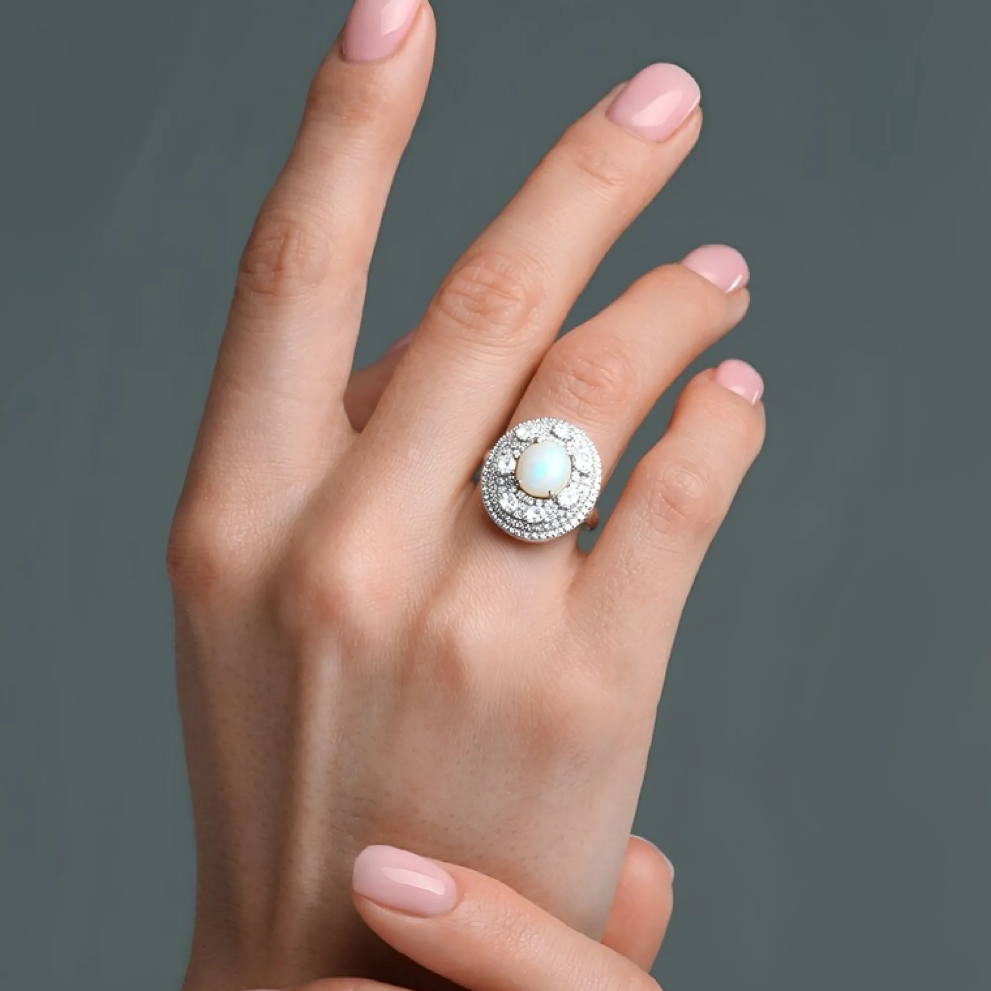 Australischer Opal-Silberring