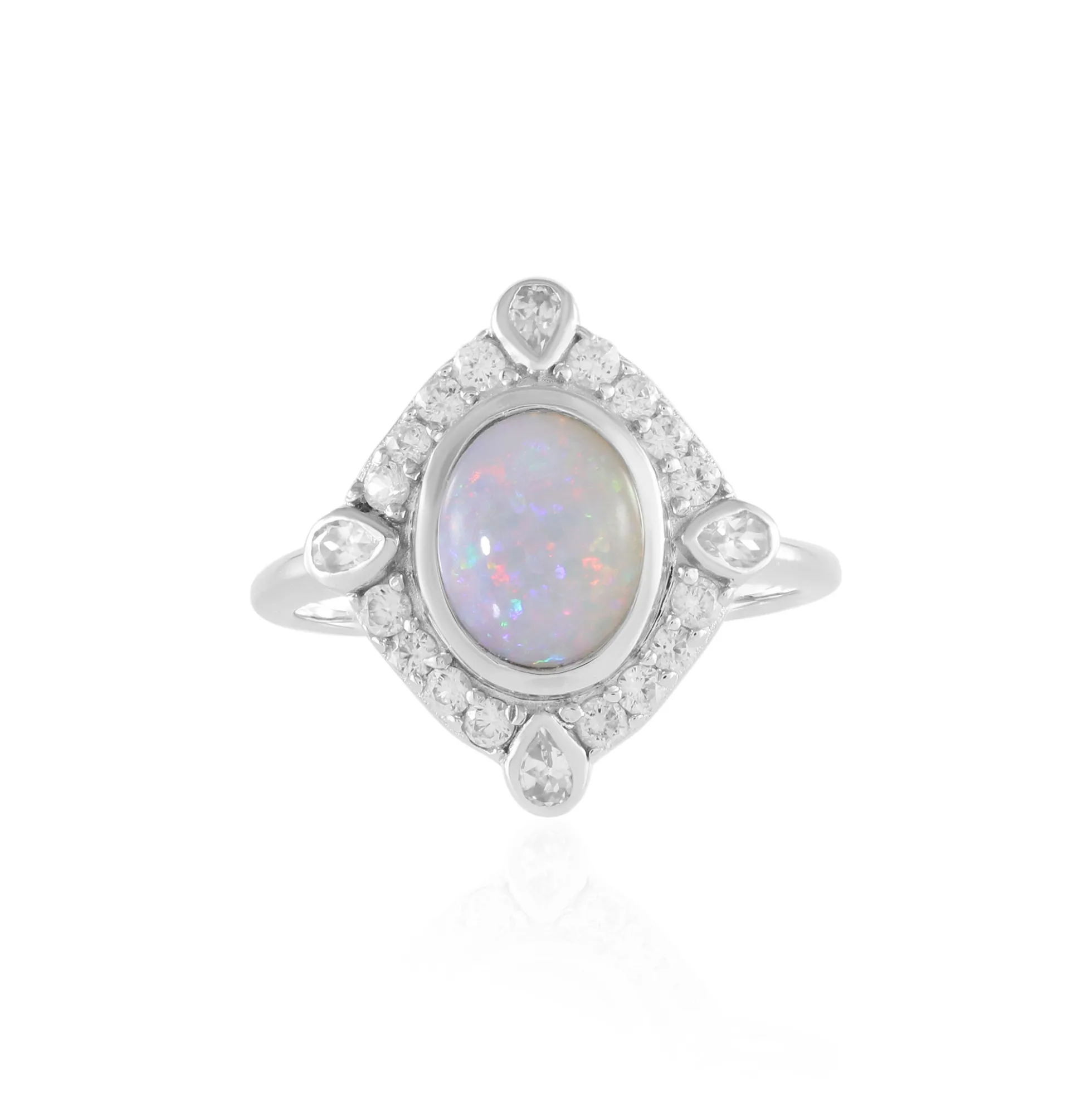 Australischer Opal-Silberring