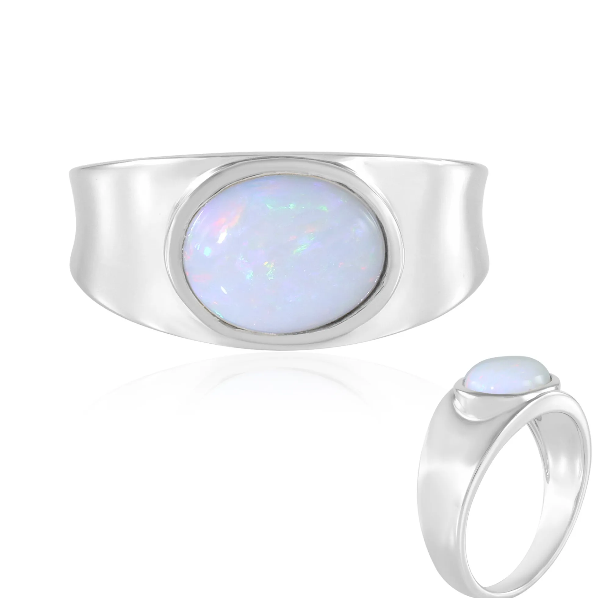 Australischer Opal-Silberring