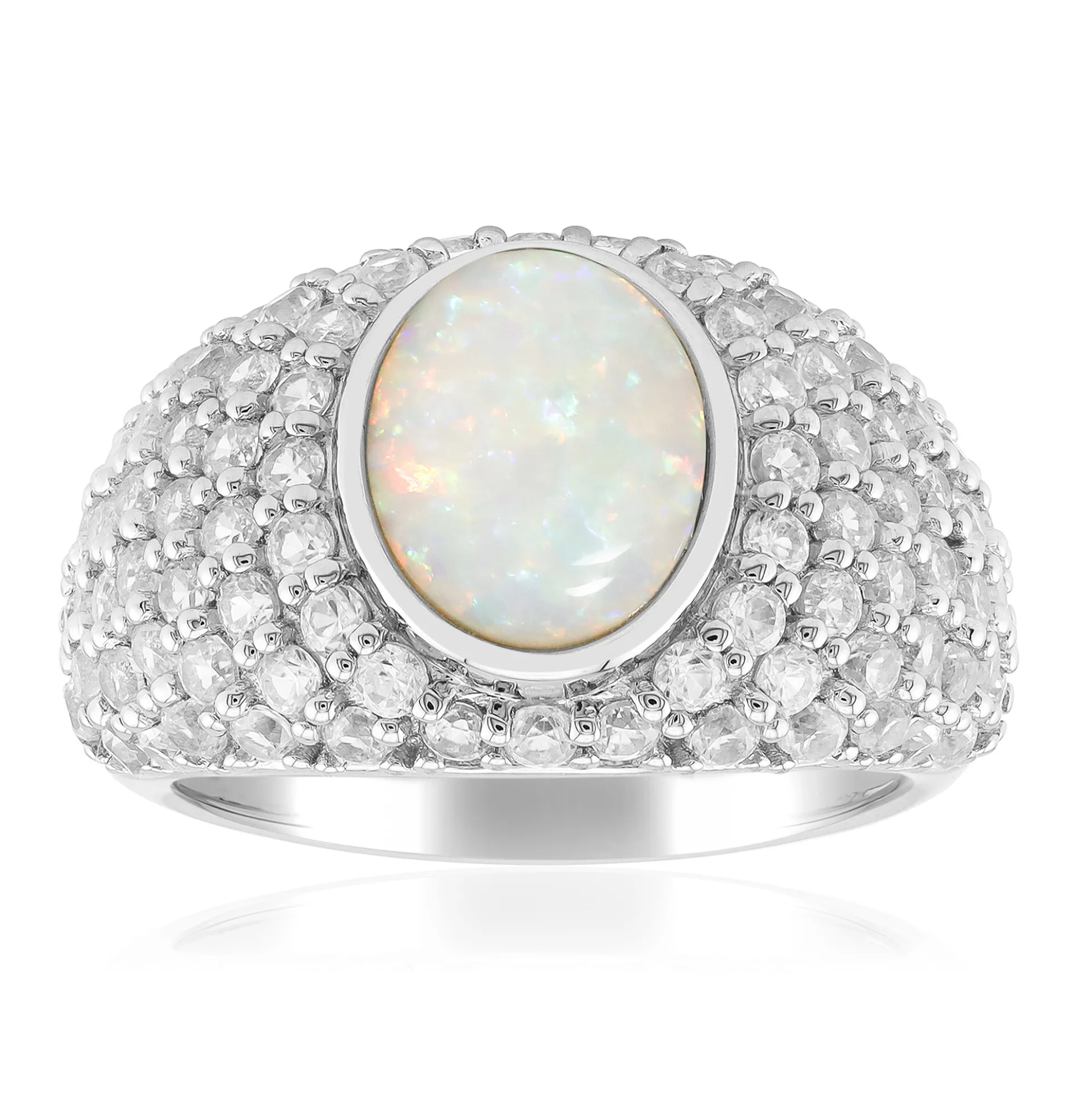 Australischer Opal-Silberring