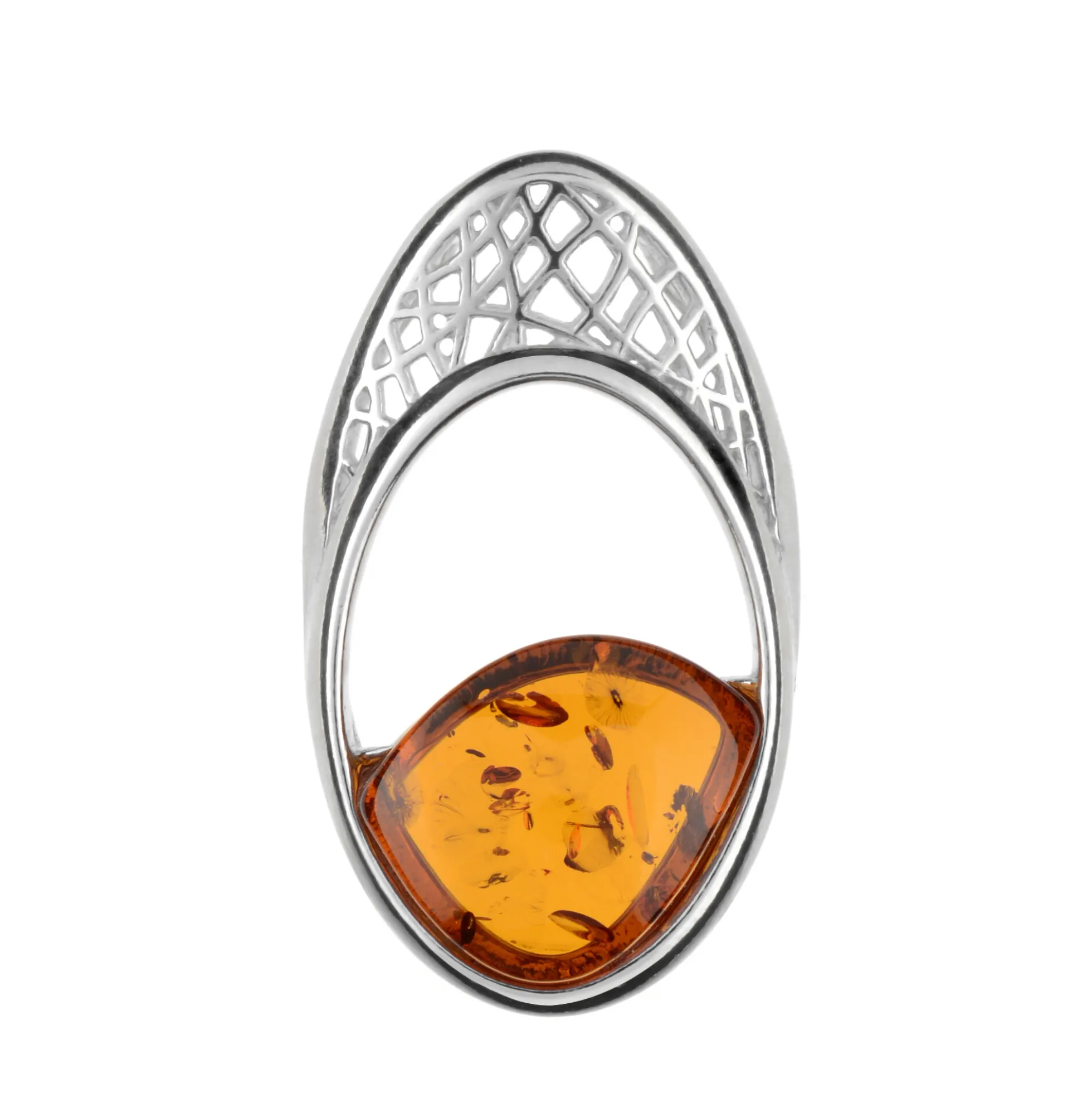 Baltischer Cognac-Bernstein-Silberanhänger