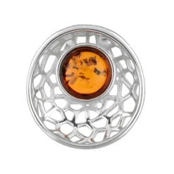 Baltischer Cognac-Bernstein-Silberanhänger