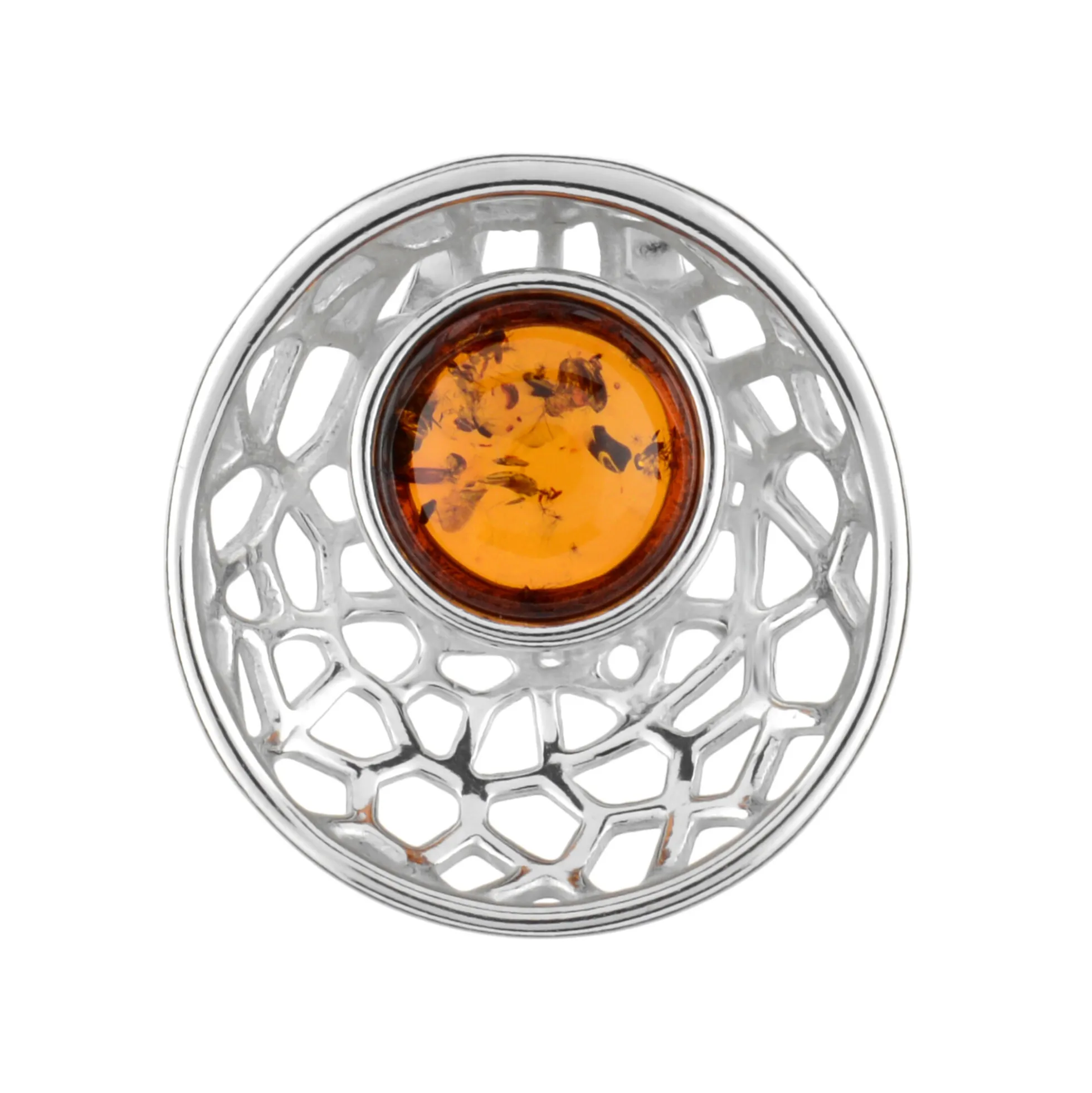 Baltischer Cognac-Bernstein-Silberanhänger