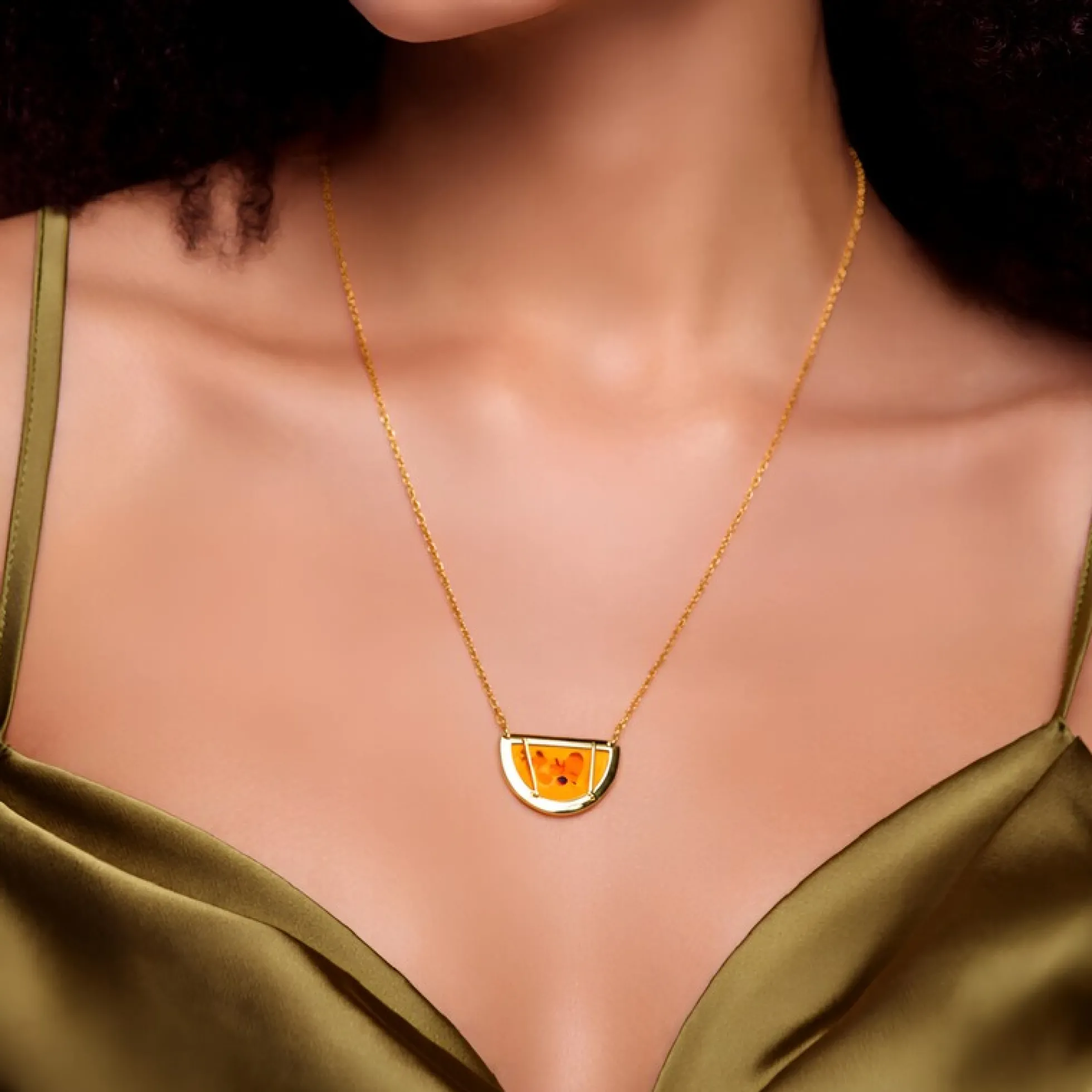 Baltischer Cognac-Bernstein-Silbercollier