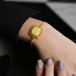 Baltischer Limonen-Bernstein-Silberarmband