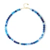 Blauer Achat-Silberhalskette