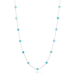 Blauer Apatit-Silbercollier