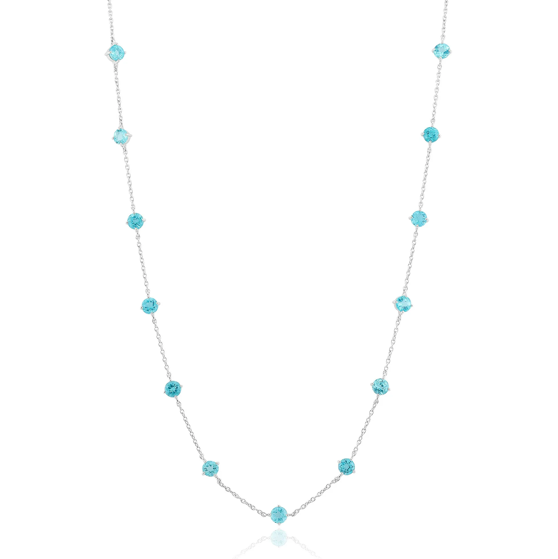 Blauer Apatit-Silbercollier