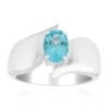 Blauer Apatit-Silberring