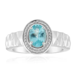 Blauer Apatit-Silberring