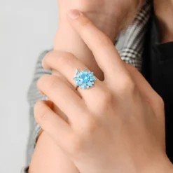 Blauer Apatit-Silberring