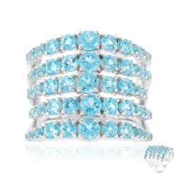 Blauer Apatit-Silberring
