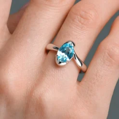 Blauer Apatit-Silberring
