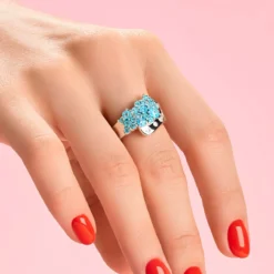 Blauer Apatit-Silberring