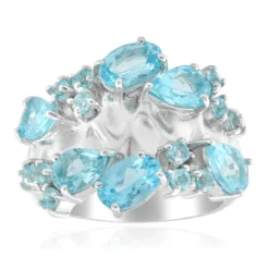 Blauer Apatit-Silberring