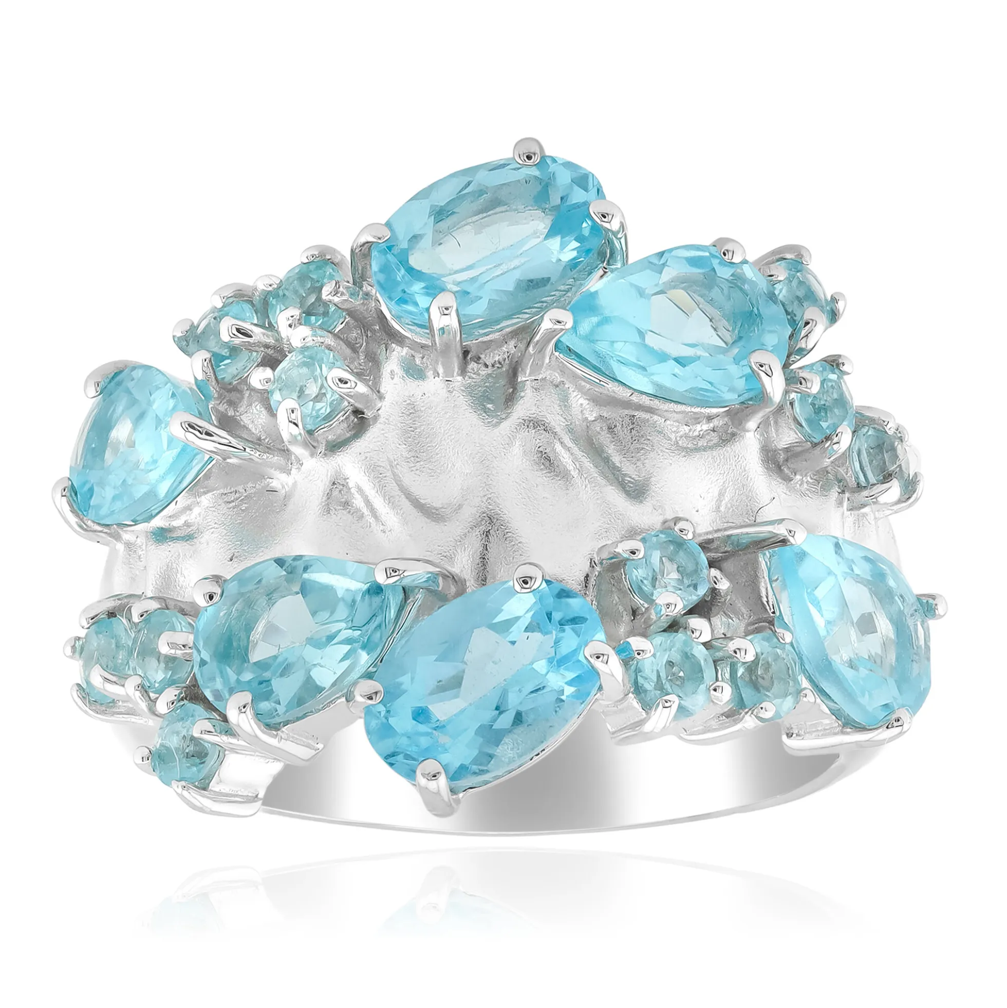 Blauer Apatit-Silberring