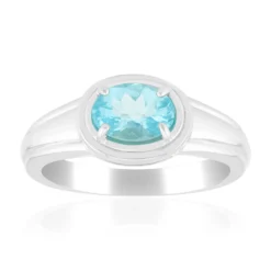 Blauer Apatit-Silberring